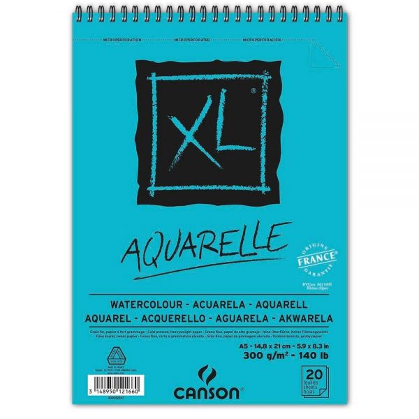 Bloc acuarela Canson XL A5 - 20 hojas - 300 gr. Grano fino
