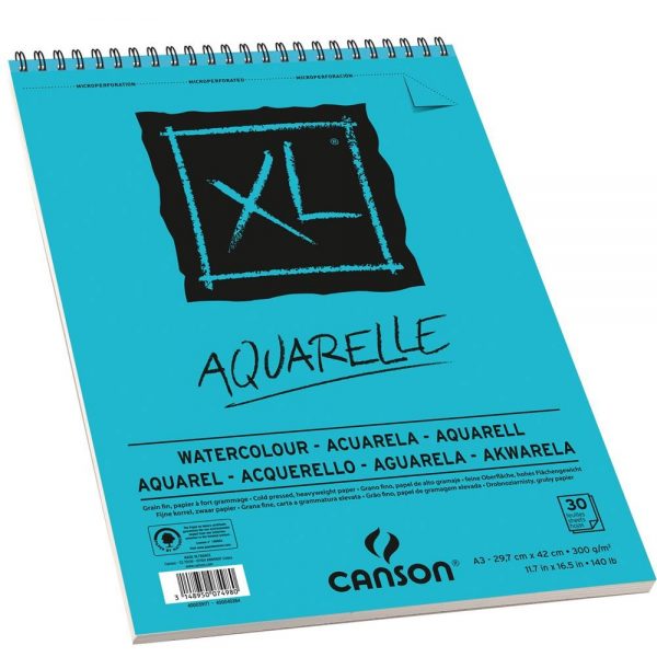 Bloc acuarela Canson Din A3. 30 hojas de 300 gr/m