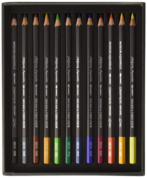 Caran d 'Ache – Museum Aquarelle, Set de 12 lápices acuarelables. - Imagen 2