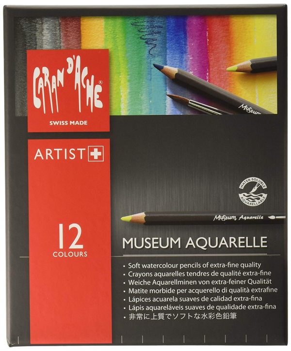 Caran d 'Ache – Museum Aquarelle, Set de 12 lápices acuarelables.