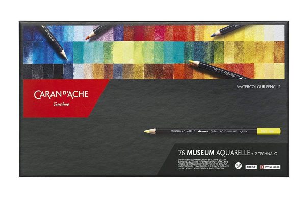 Caran d 'Ache – Museum Aquarelle, Set de 76 lápices acuarelables + 2 Technalo
