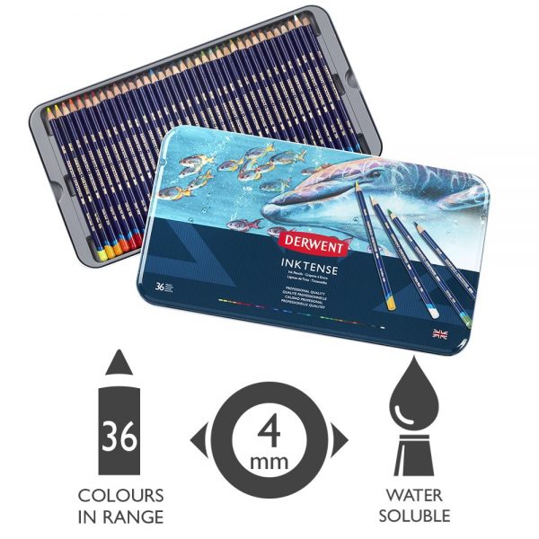 Derwent Inktense - Caja 36 colores tinta (acuarela)