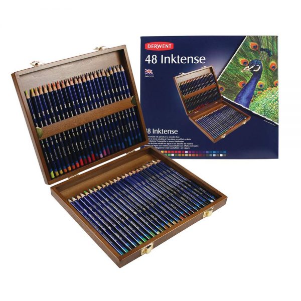 Derwent Inktense Caja madera 48 colores tinta acuarela