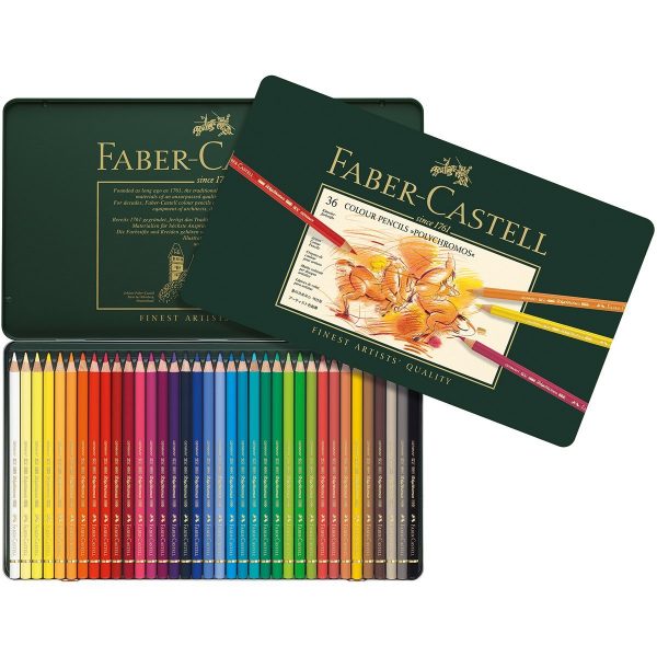 Faber-Castell Polychromos - Caja metal con 36 colores - Imagen 2